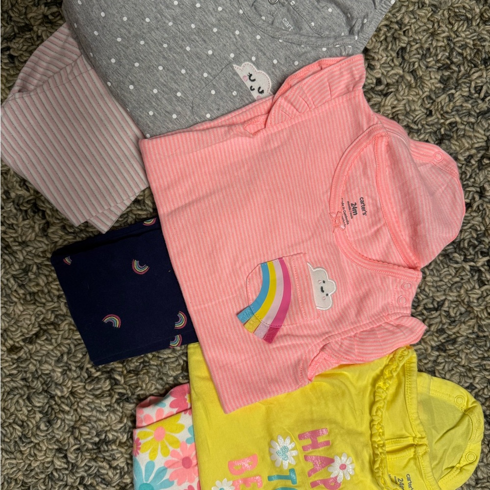 3 Pack Carter's Kids Matching Sets - Pink, Gray, Yellow